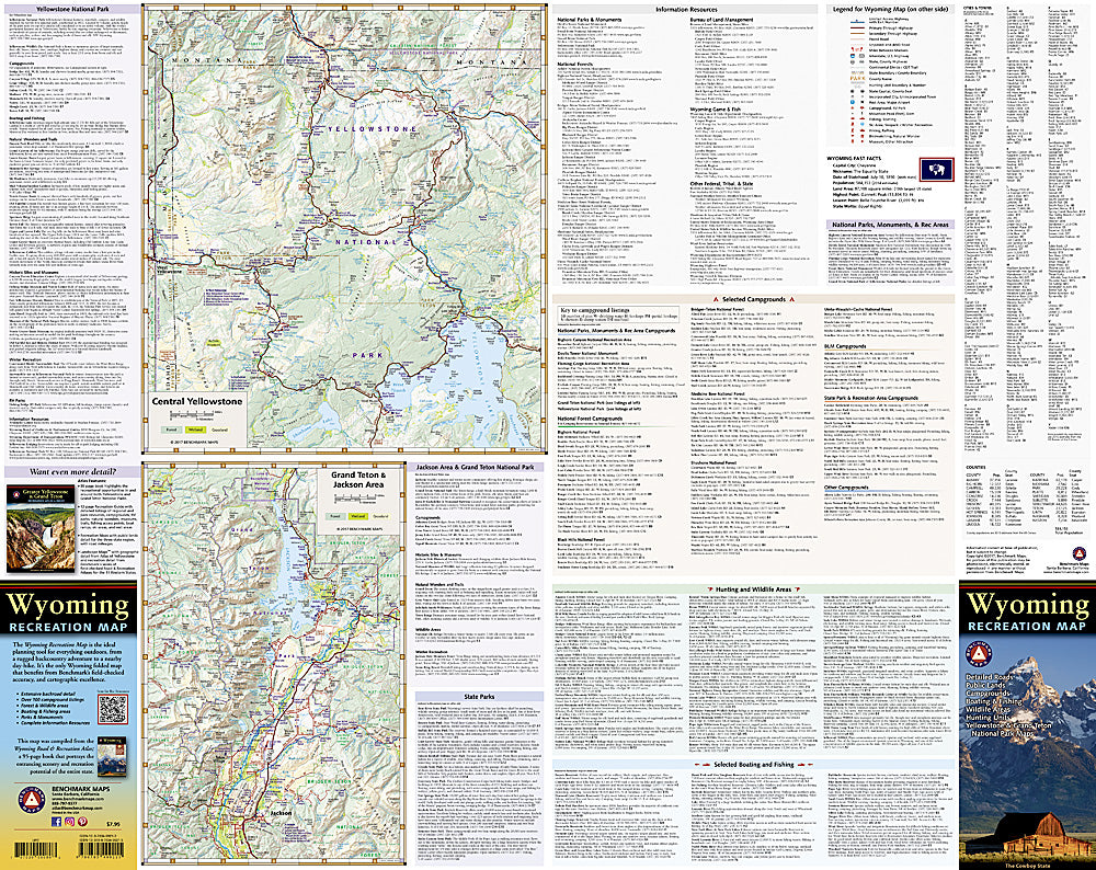 National Geographic Benchmark Wyoming WY Recreation Map BE0BENWYRM