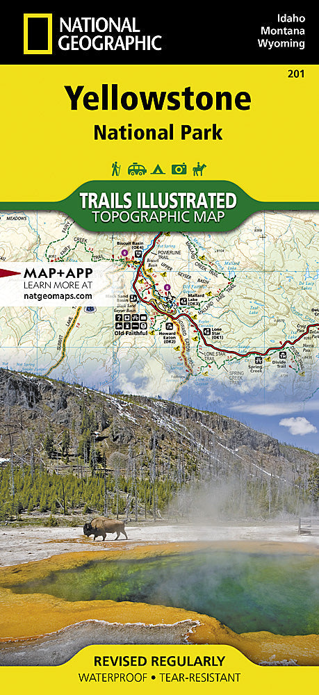 National Geographic Trails Illustrated Wyoming Yellowstone National Park Map 201